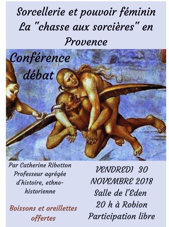 Flyers A6 Conférence Chasse aux Sorcières ARCL Robion - Novembre 2018