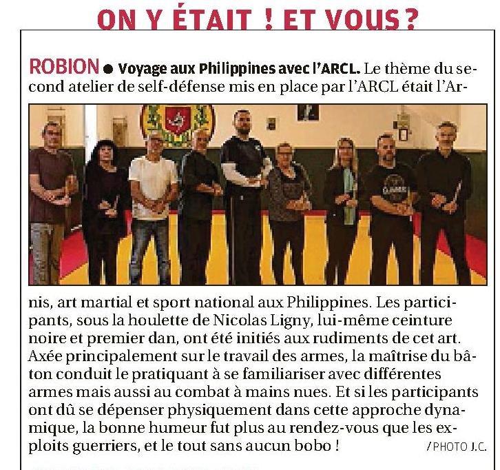 Parution-du-08-novembre-2018 self defense arcl robion