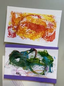 Atelier arts plastiques enfants de l ARCL a Robion : seances et creations des eleves