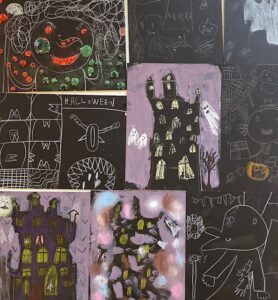 Atelier arts plastiques enfants de l ARCL a Robion : seances et creations des eleves