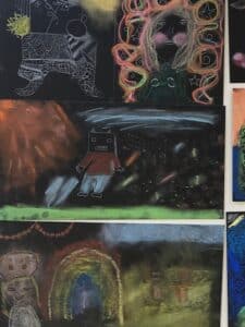 Atelier arts plastiques enfants de l ARCL a Robion : seances et creations des eleves