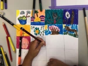 Atelier arts plastiques enfants de l ARCL a Robion : seances et creations des eleves